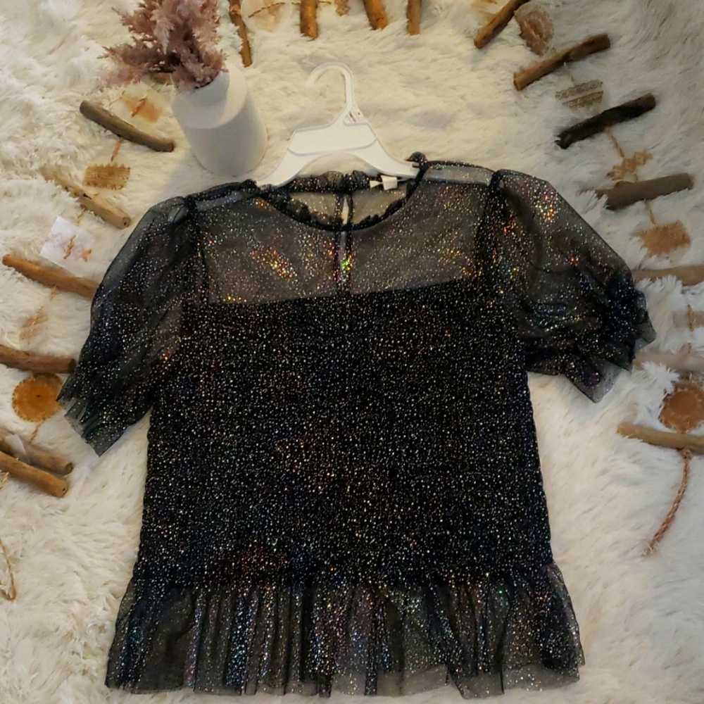 Black Beutiful blouse with glitter